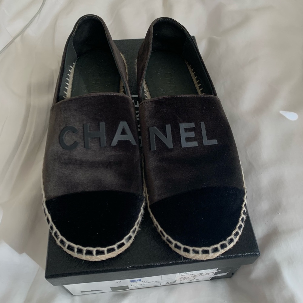 CHANEL VELVET ESPADRILLES
